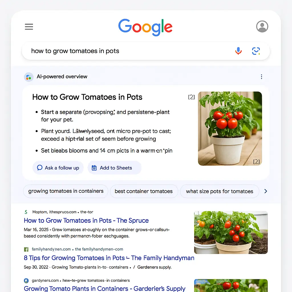 Google SGE Interface Example